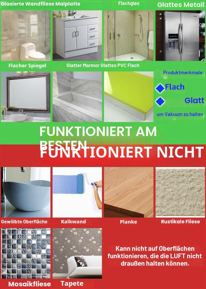 Saugschraube Duschkorb,Befestigen ohne Bohren – Edelstahl rostet Nicht – Küchen &amp; Badezimmer Aufbewa