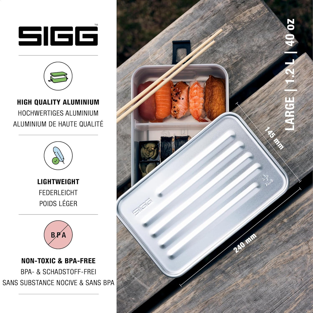 SIGG - Alu Lunchbox Plus - Brotdose Mit Unterteilung - Preisgekrönt - Spülmaschinenfest & Mikrowelle