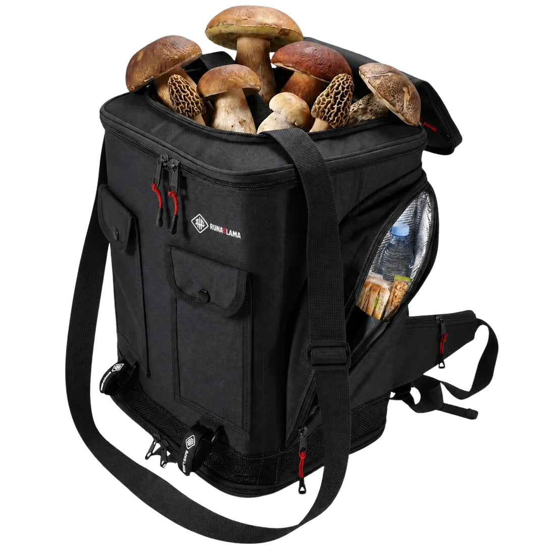Pilz Tasche [38L Volumen &amp; Belüftetes Mesh-System] | Pilztasche mit stabiler Struktur &amp; Tragesystem