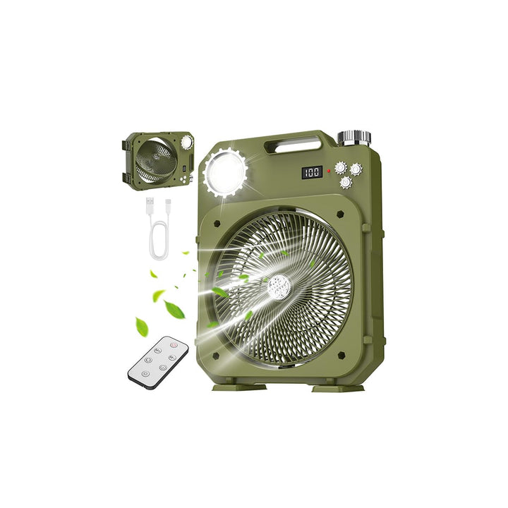 Tischventilator, tragbar, wiederaufladbar, mit Fernbedienung | 100 Geschwindigkeitsstufen, LED-Displ