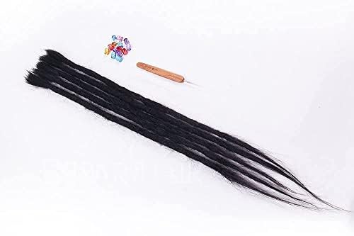 100% Echthaar Dreadlock Extensions 20 Zoll 5 Stränge/Pack Handgemachte Crochet Dreadlocks Extension
