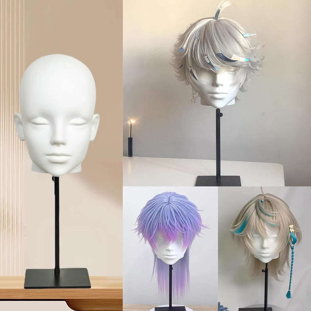 Mannequin-Kopf-Trainingskopf, weiss, professioneller männlicher Schaufensterpuppenkopf für Hüte, Bri
