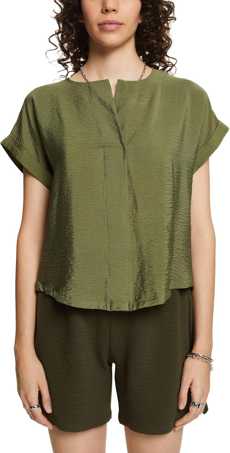 ESPRIT Damen Bluse L 345/Light Khaki, L 345/Light Khaki