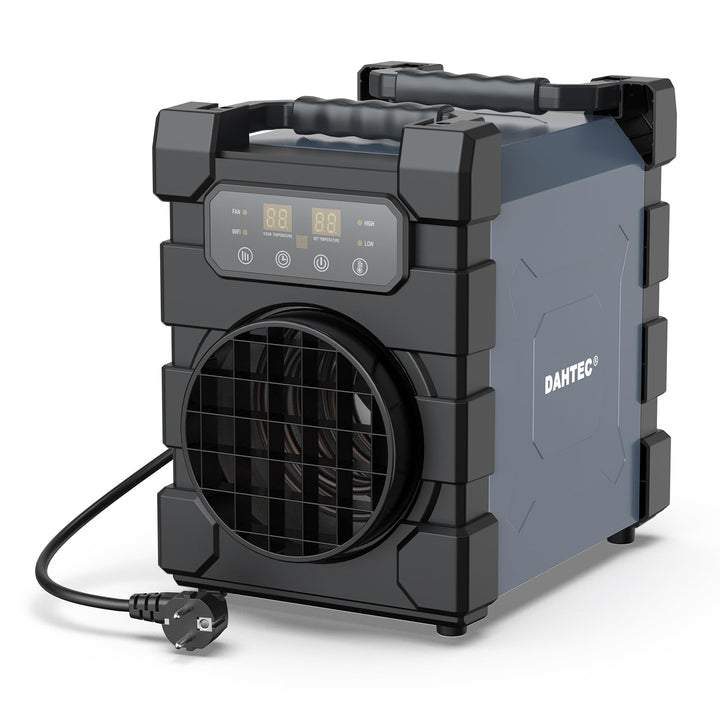 DAHTEC Professioneller Heizlüfter mit Schwerem Stahlgehäuse 2000 Watt mit WIFI, Fernsteuerung und be