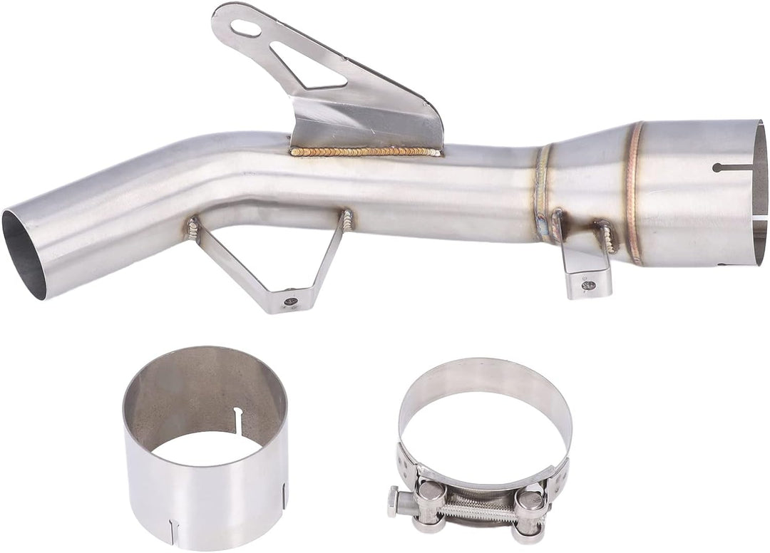 Aramox Motorrad-Auspuff-Mittelrohr 304 Edelstahl Hitzebeständiges Mittleres Verbindungsrohr Ersatz f