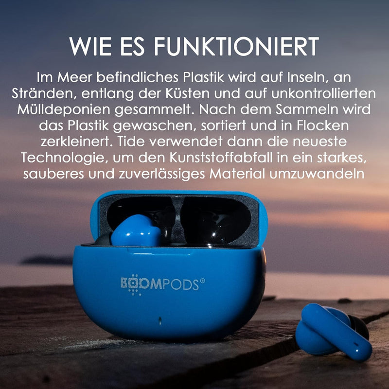 Boompods Skim True Wireless Bluetooth Kopfhörer, kabellose Ohrhörer,TWS In-Ear Kopfhörer mit ENC Mik