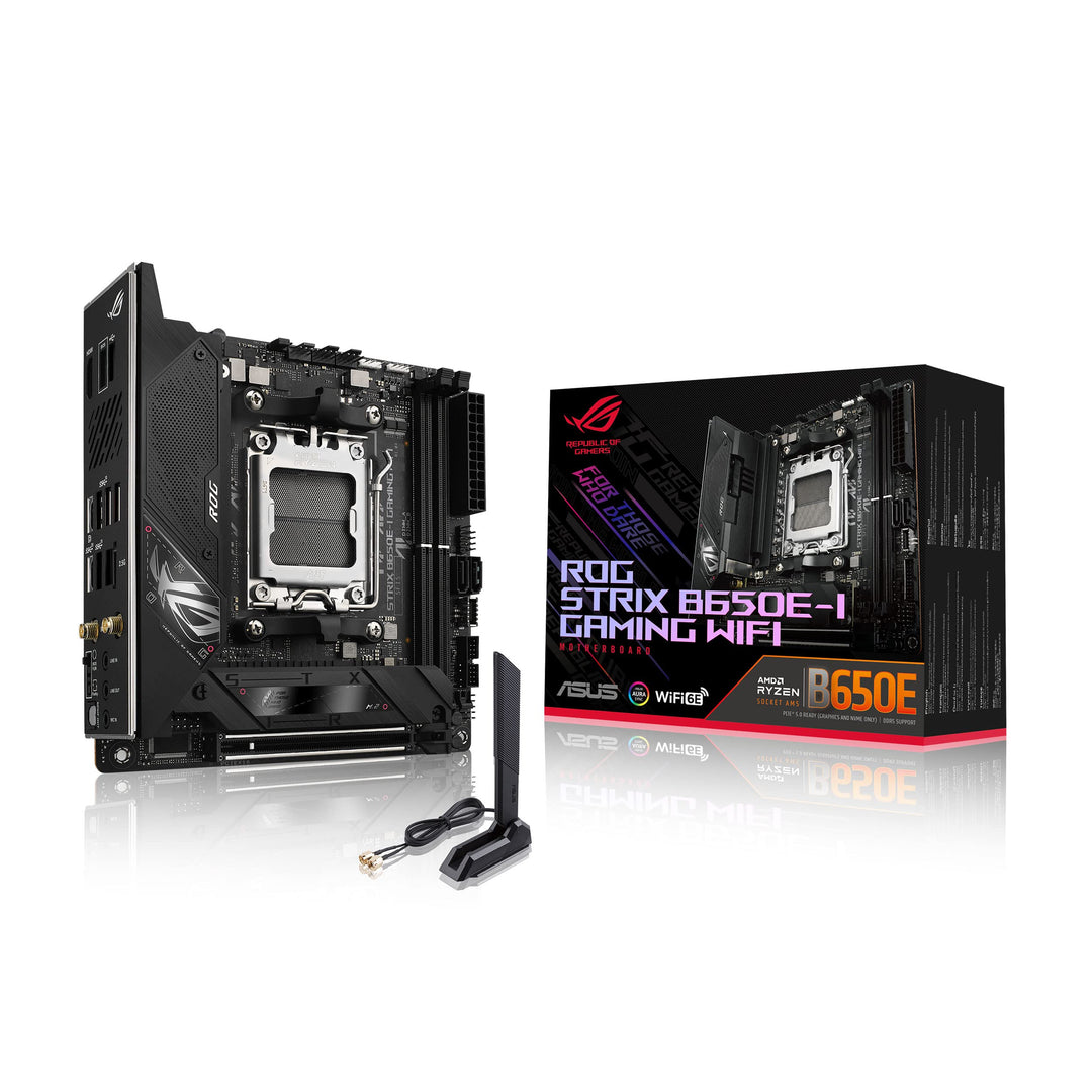 ASUS ROG STRIX B650E-I GAMING WIFI Mainboard Sockel AMD AM5 (Ryzen 7000, Mini-ITX, DDR5 Speicher, 10