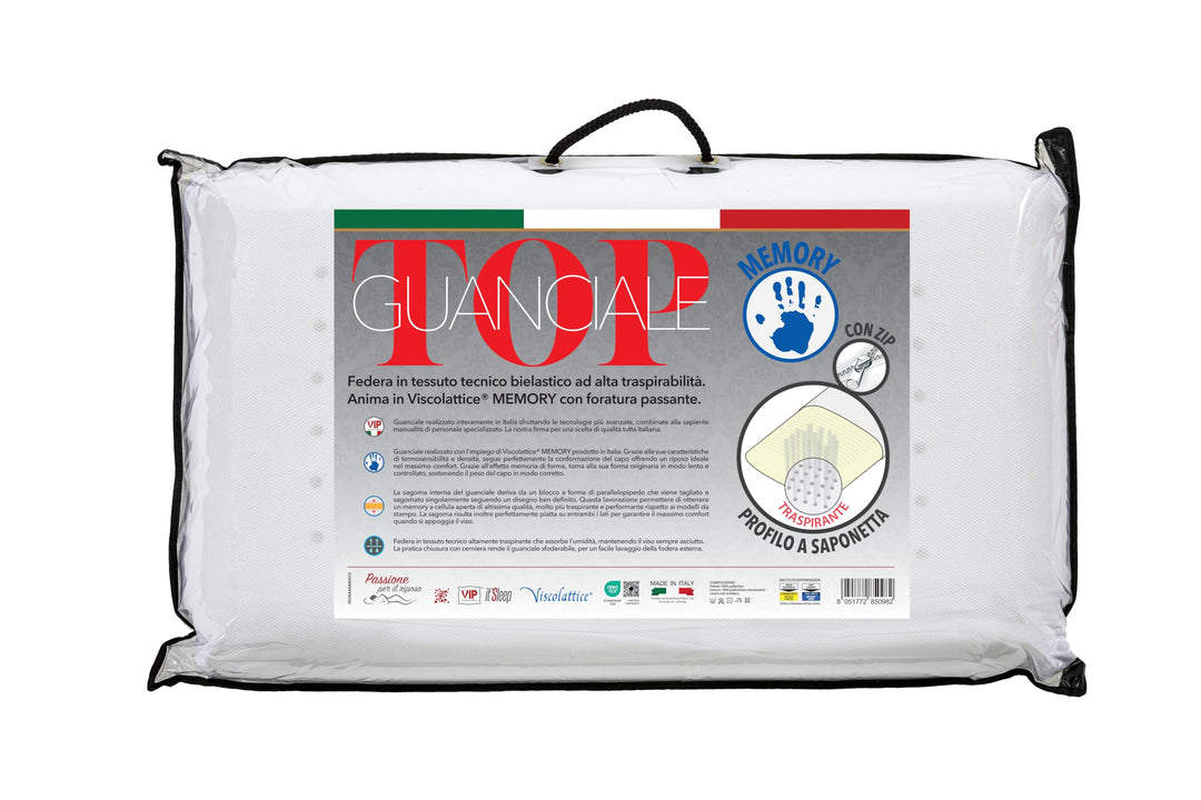 V.I.P. Very Important Pillow Kissen Memory, Futter Technische atmungsaktiv, Seifenschale mit Lochung