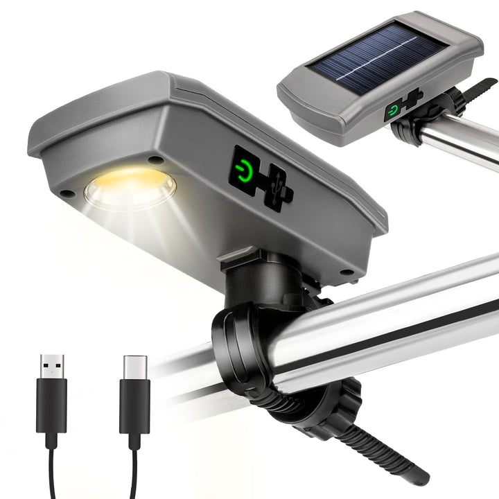 Solar-Grillleuchte für Blackstone Grillplatte & Weber Grill, USB-C-Solar, wiederaufladbar, 360° dreh