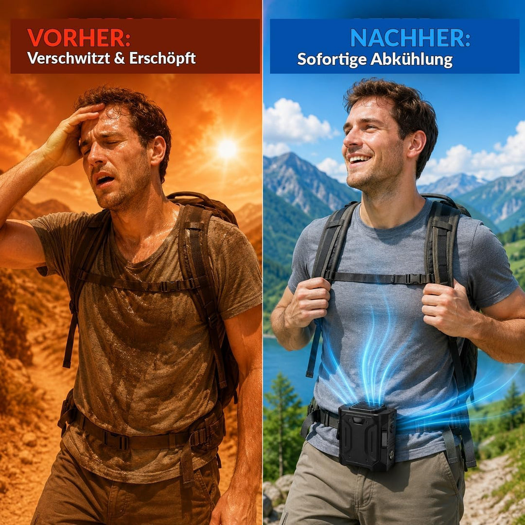 Cabilock Taillen Clip Ventilator, Klein Shirt Ventilator Aufladbarer Tragbarer mit Hängeseil, 5 Wind