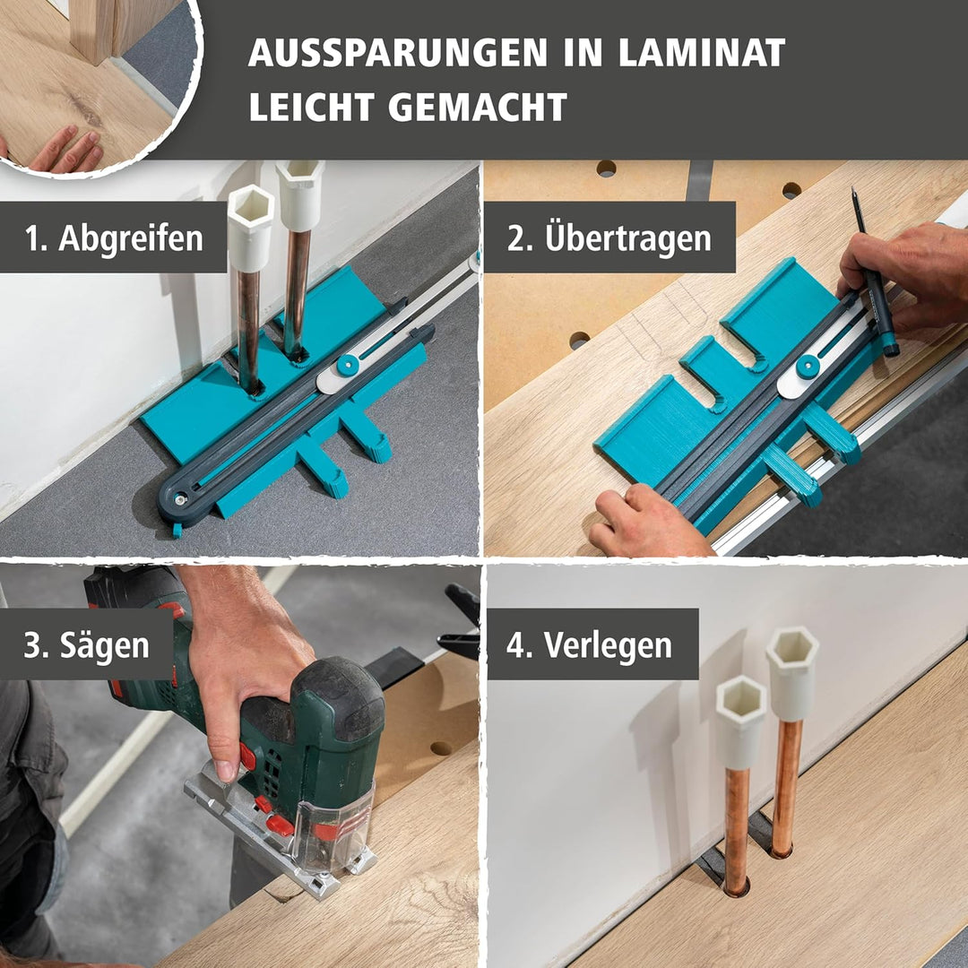 wolfcraft Konturenlehre PRO - breite Nadelschablone - Zum Abtasten, Übertragen und Positionieren von