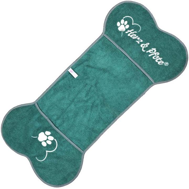 Herz & Pfote Hundehandtuch 100x50cm, Extrem saugstark - Schnelltrocknendes Handtuch für Hunde - Knoc