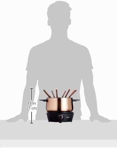 Bestron elektrische Fondue Set für bis zu 8 Personen, mit 8x Fonduegabeln &amp; stufenlosen Thermostat,
