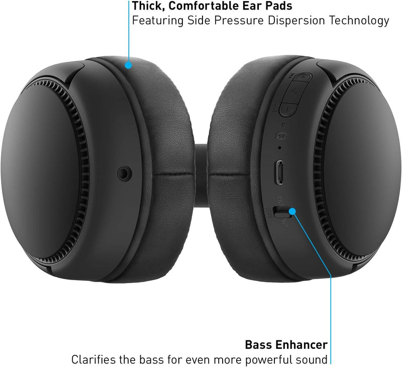 Panasonic RB-M300BE-K Bluetooth Over-Ear Kopfhörer - Sprachsteuerung, XBS - Extra Bass, 50 Stunden A