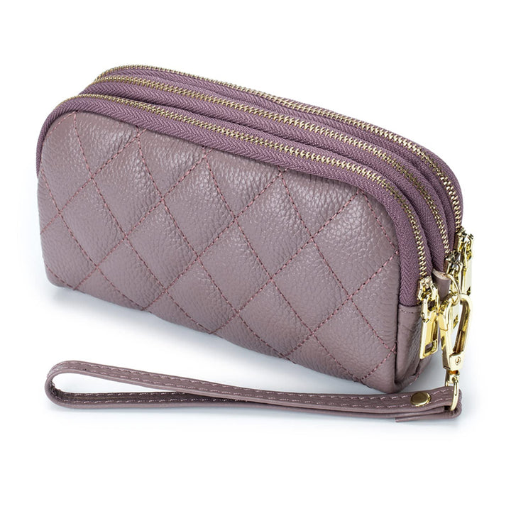 PORRASSO Leder Münzbörse Klein Geldbörse Clutch Wristlet Bag Tragbar Schlüsseltasche Multifunktional