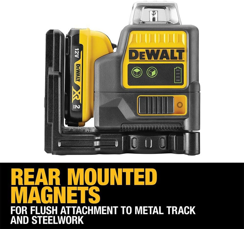 Dewalt 10,8 Volt 2x360° Linienlaser, Grün DCE0811D1G (Selbstnivellierend, horizontal & vertikal, ink