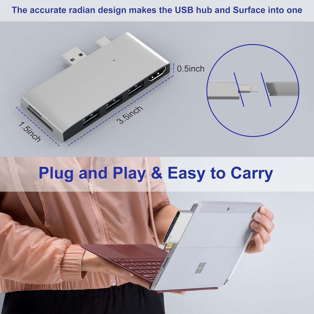 Surface Pro 6/5/4 Dock USB Hub Adapter - USB 3.0 * 3 Surface Pro 4/5/6 Dockingstation Multiport Moni