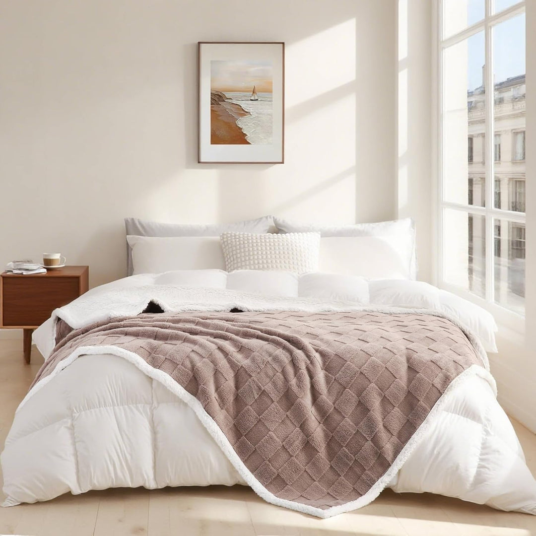 Gracelife Decke für Damen, Sherpa-Überwurfdecke für Couch, Flanell, gemütlich, weiche Decke für Bett
