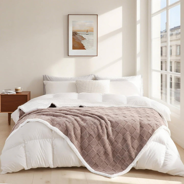 Gracelife Decke für Damen, Sherpa-Überwurfdecke für Couch, Flanell, gemütlich, weiche Decke für Bett