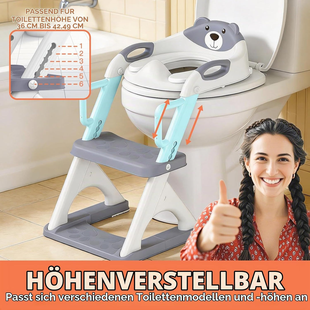 SKYROKU Toilettensitz 2 in 1 Toiletten Aufsatz für Kinder 2-7 Jahre Upgraded Stabil bis 90kg PP(BPA-