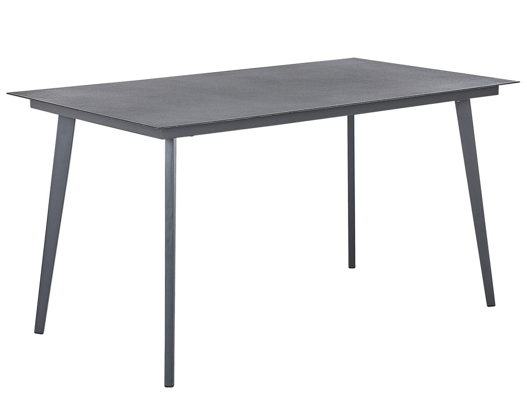 Gartentisch Aluminium Glasplatte Steinoptik rechteckig 140x80 cm grau Mileto