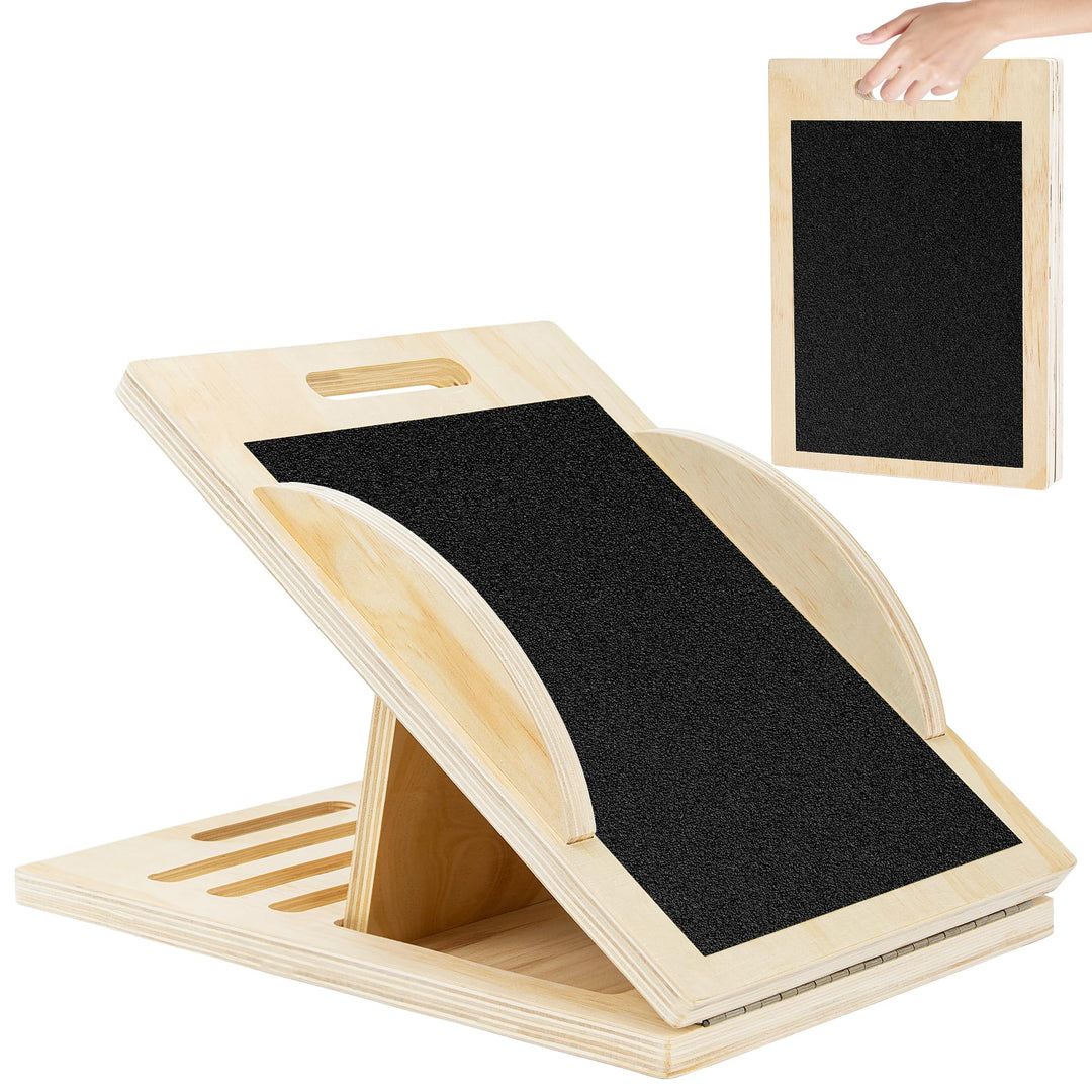 OUUTMEE 5 Winkel Schrägbrett Holz Spannungsneigungsplatte, Balance Board für Erwachsene, verstellbar