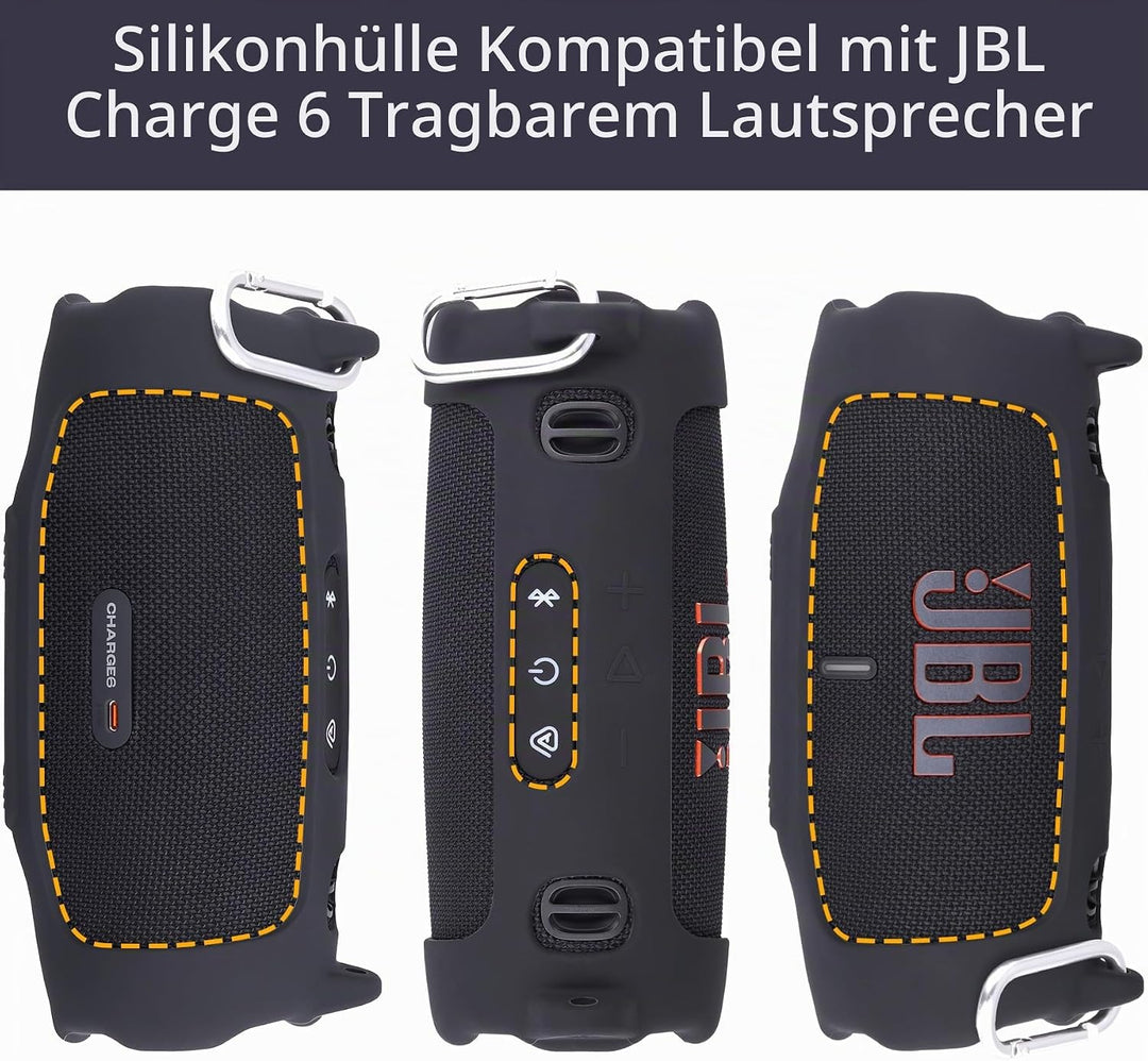 Khanka Silikonhülle für JBL Charge 6 Bluetooth-Lautsprecher | Für JBL Charge 6 Lautsprecher;mit Schu