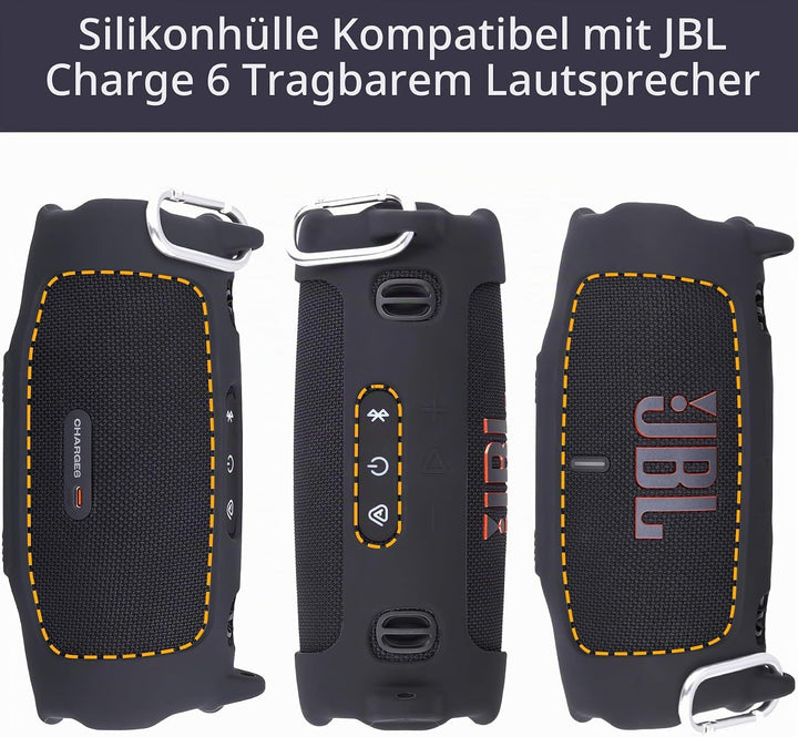 Khanka Silikonhülle für JBL Charge 6 Bluetooth-Lautsprecher | Für JBL Charge 6 Lautsprecher;mit Schu