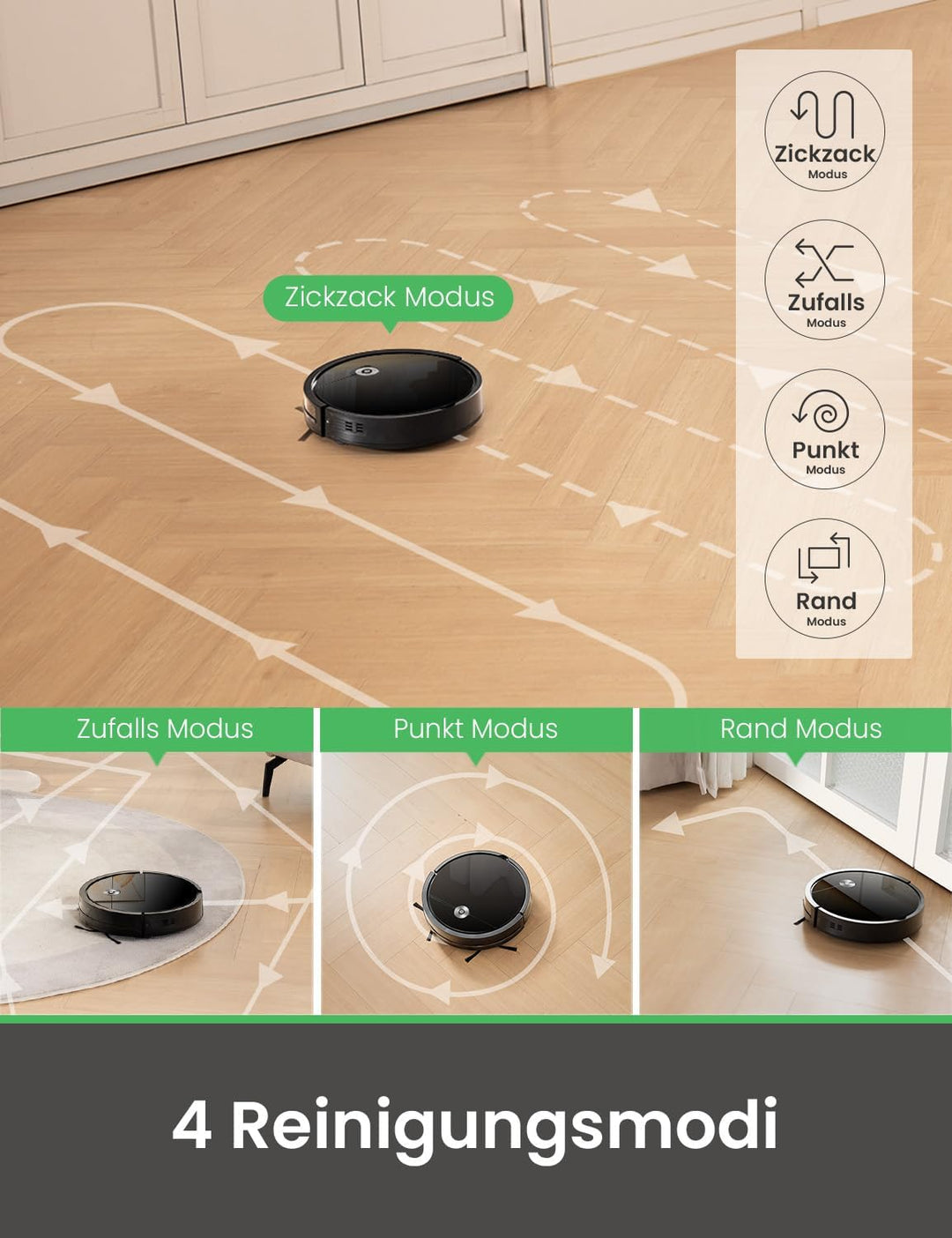 Vexilar W6 Saugroboter ohne Wischfunktion mit 2800Pa Saugkraft, 140 Min. Laufzeit, App-, Sprach-& Fe