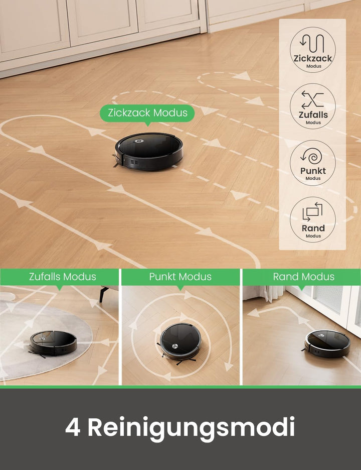 Vexilar W6 Saugroboter ohne Wischfunktion mit 2800Pa Saugkraft, 140 Min. Laufzeit, App-, Sprach-& Fe