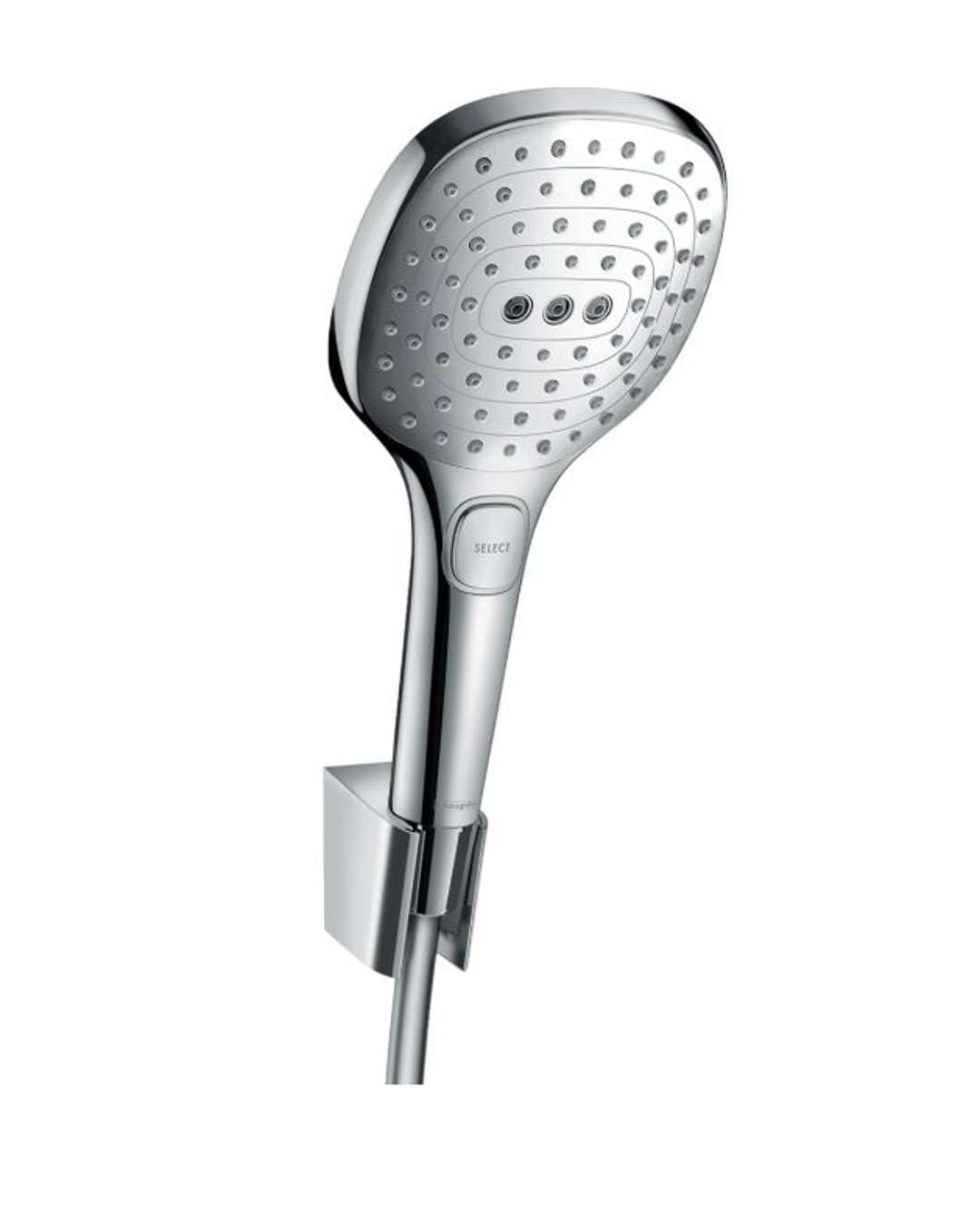 hansgrohe Raindance Select E 120 Duschkopf, inkl. Duschkopfhalterung, 3 Strahlarten, Chrom Set mit B