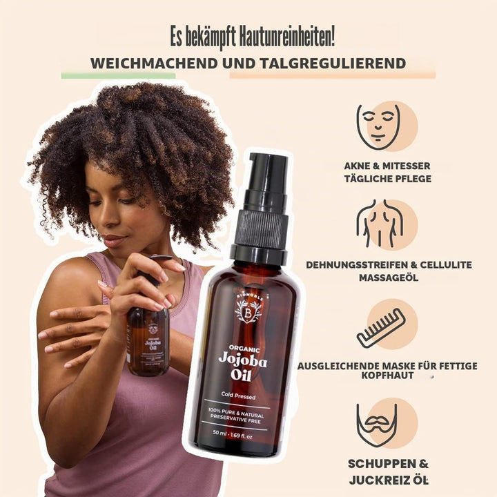 Bionoble Rizinusöl Bio 50ml &amp; Jojobaöl Bio 50ml - 100% Rein, Natürlich und Kaltgepresst - Gesicht, K