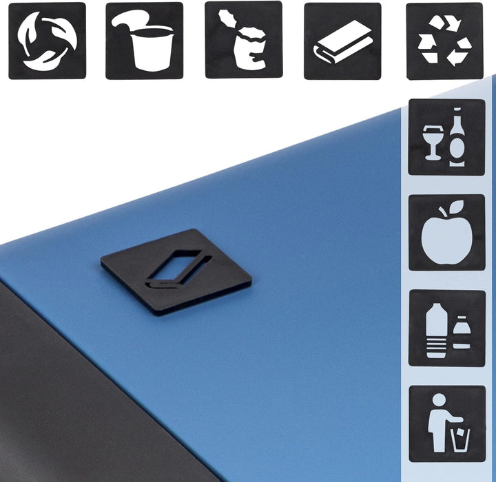 ONVAYA® Müllsackständer bis 120 Liter mit Deckel | Blau - 3 Stück | Stabiler höhenverstellbarer Müll