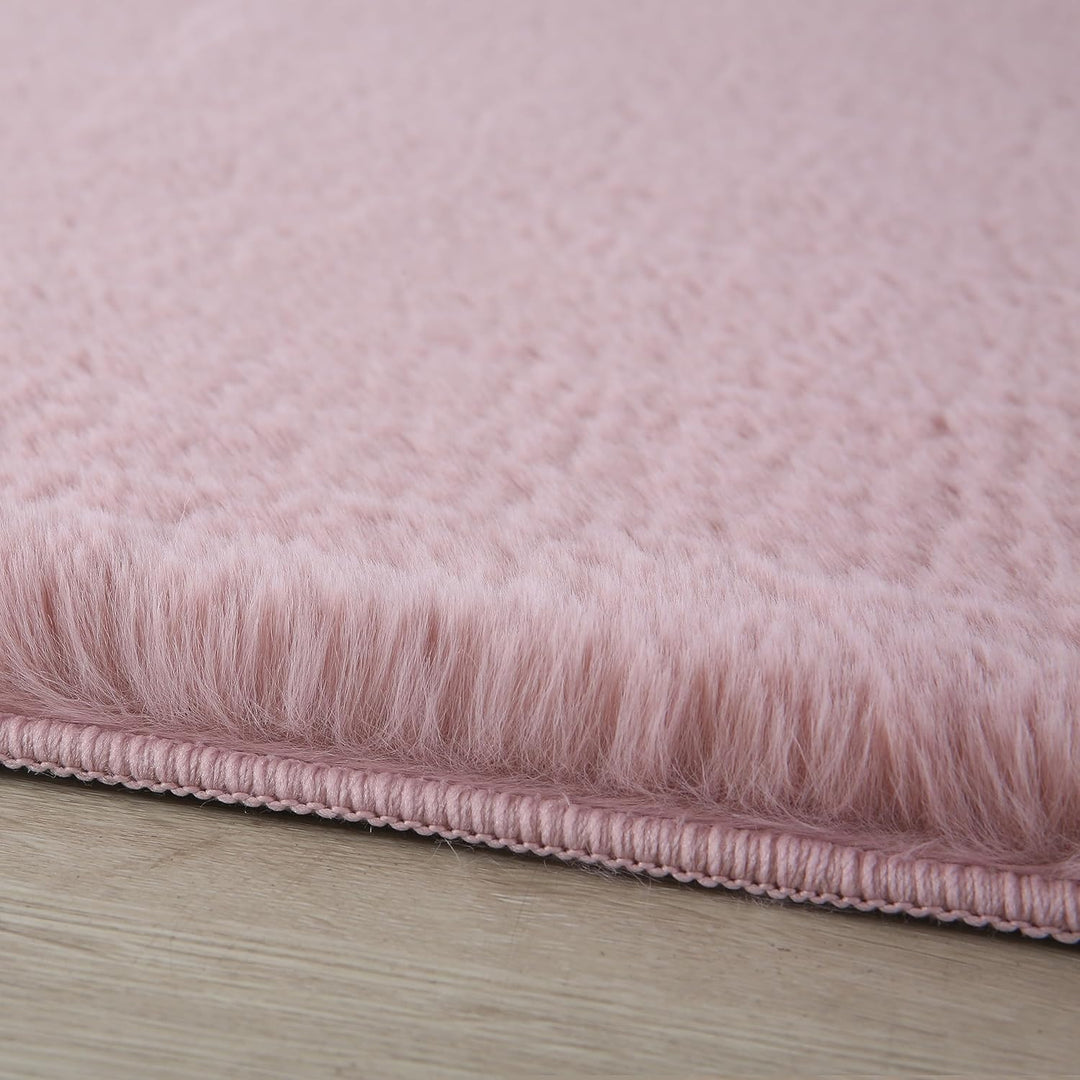 Weicher Hochflor Teppich Wohnzimmer Waschbarer Teppich im modernen Stil Unicolor & Einfarbig Läufer