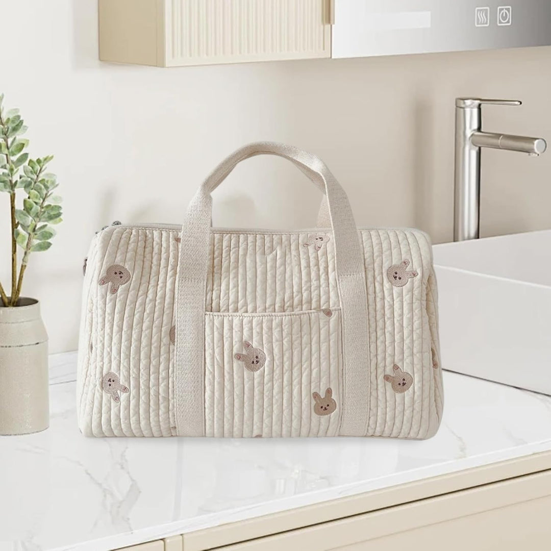 Windelbeutel, Crossbody/Tote niedliche Baumwollbeutel mit abnehmbarem Riemen, grosse Kapazität für d