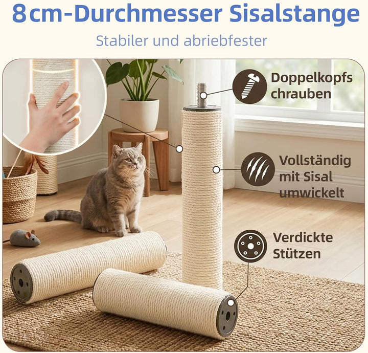 Hey-brother Kratzbaum, Stabil Katzenbaum für grosse Katzen und Maine Coons, mit 9 cm dicken Sisal-Kr