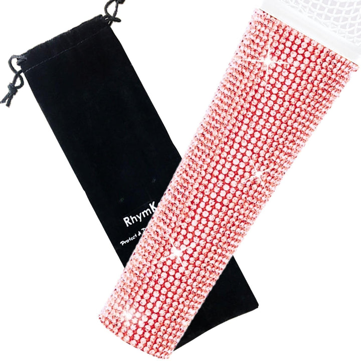 RhymKawa B58 Sparkle Rose Gold Strass Mic Sleeve Replacement for Wired Vocal Microphone Decorative S