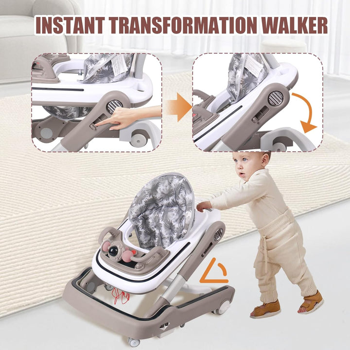 Lauflernhilfe für Babys mit Spielset und Bodenmatte, robust, faltbar, mit 5 verstellbaren Positionen