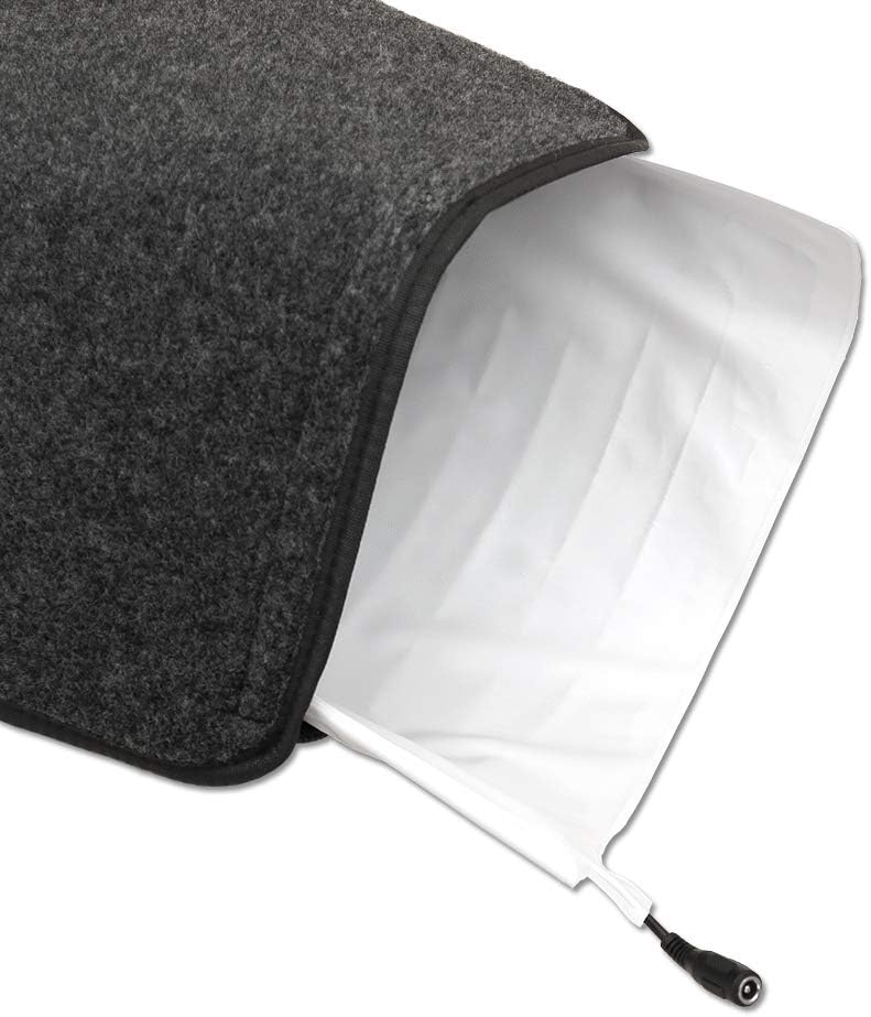 thermodog 3523001 beheizte Tierliegematte, Wollvlies, 580x810x7mm, 24V / 50W, Steckernetzteil abstec