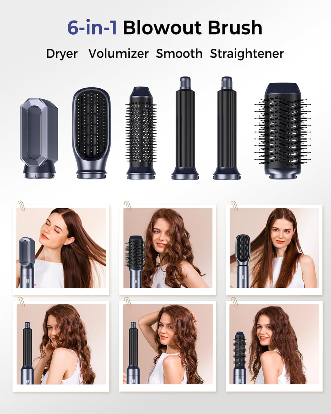 Haarstyler Hair Styler 6 In 1 Airstyler Mit Rundbürstenföhn Haarstyler Warmluftbürste rundbürstenföh