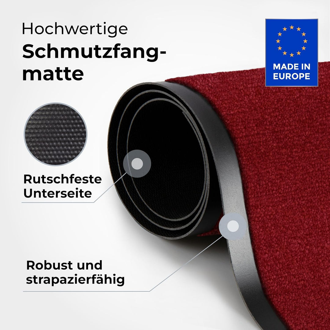 Jan Max Schmutzfangmatte - 8 Farben - Fussmatte mit 2900g/m2 PP Twisted Heatset Faser - 2,4l/m2 Feuc