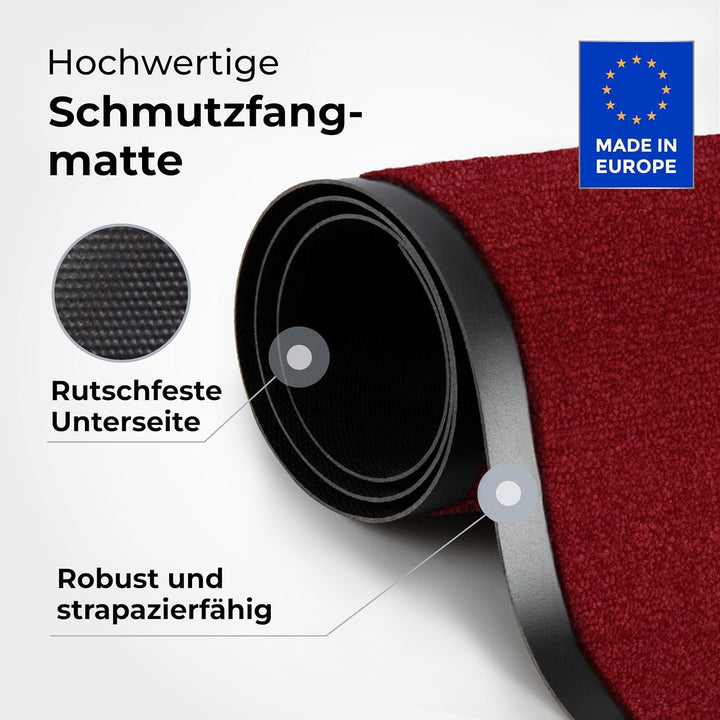 Jan Max Schmutzfangmatte - 8 Farben - Fussmatte mit 2900g/m2 PP Twisted Heatset Faser - 2,4l/m2 Feuc