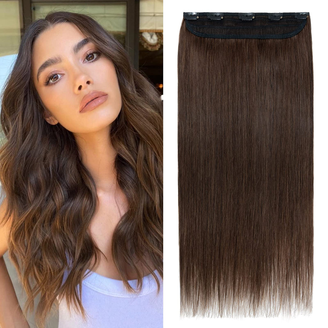 Clip in Extensions Echthaar 1Pc 5 Clips Extensions Echthaar Clip in Weich Natürlich Glatt Haarverlän