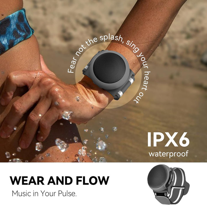 ANCwear Bluetooth 5.3 Lautsprecher Mini zum Anklemmen, Tragen und Aufhängen, IPX6 Spritzwasserschutz