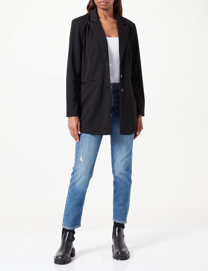 ICHI Damen Ihkate Glitz Bl Blazer L 194008/Black, L 194008/Black