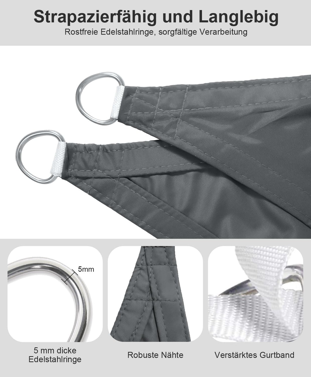 LOVE STORY Sonnensegel Wasserdicht 3x3x4.25m Dreieckig Rechtwinklig PES Polyester Sonnenschutz Winds