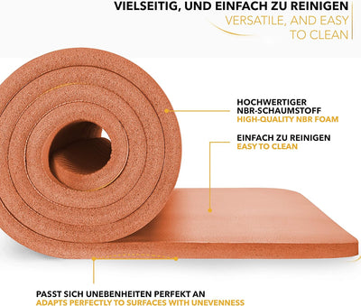 TRESKO Yogamatte Phthalatfrei - Gymnastikmatte rutschfest, Pilatesmatte Fitnessmatte mit Tragegurt,