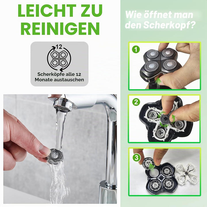 Ersatzklingen für Scherkopf kompatibel mit Sku*l Pitbull Gold PRO Rasierer Ersatzklingen für 4 Scher