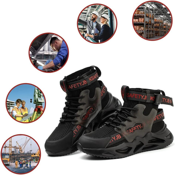 Nasogetch Arbeitsschuhe Herren Damen Sicherheitsschuhe Leicht Atmungsaktiv rutschfest Sportlich Stah