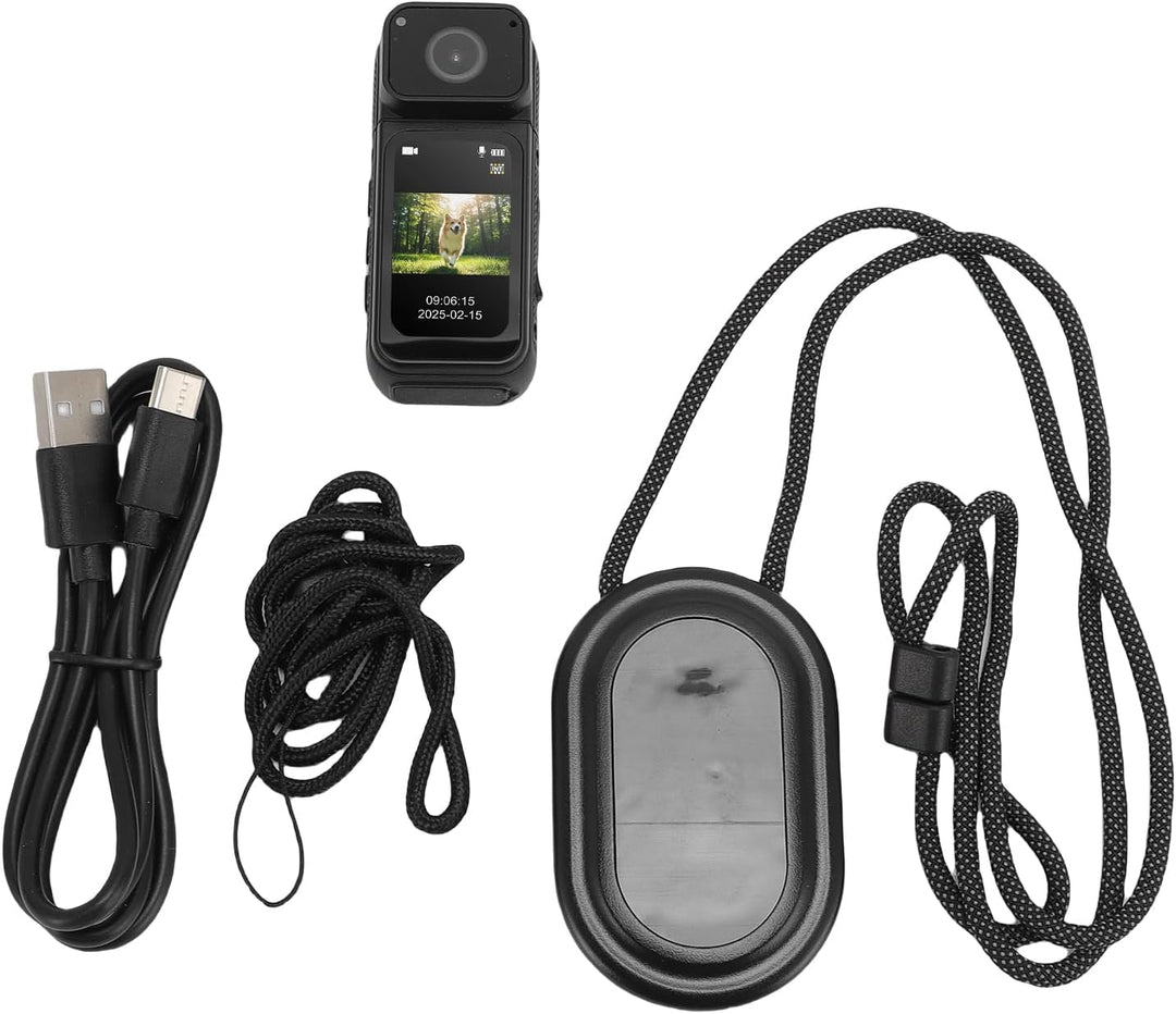 Mini Action Cam Bodycam mit 32GB Speicherkarte, 180° Drehbarer Objektiv 1.47&